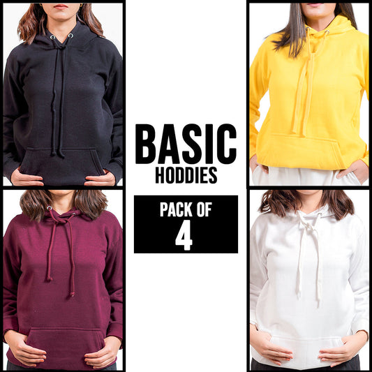 PACK OF 4 BASIC HOODIES FOR WOMEN - teehoodie.co