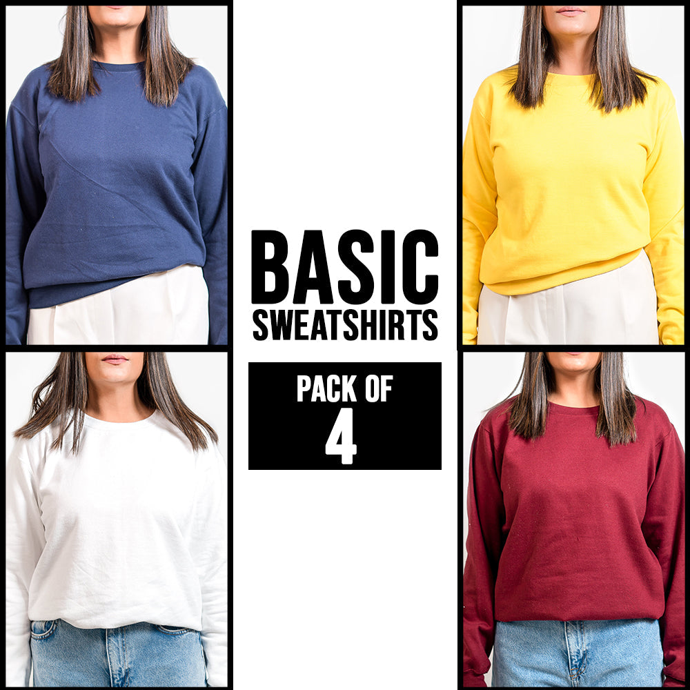 PACK OF 4 BASIC SWEATSHIRT FOR WOMEN - teehoodie.co